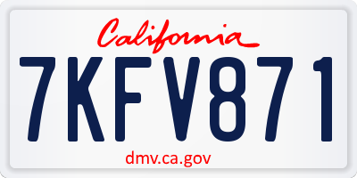 CA license plate 7KFV871