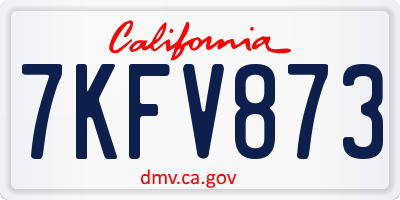 CA license plate 7KFV873