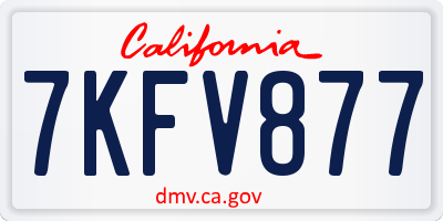CA license plate 7KFV877