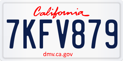 CA license plate 7KFV879
