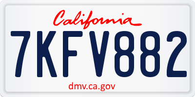 CA license plate 7KFV882