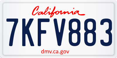 CA license plate 7KFV883