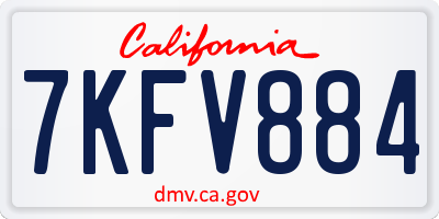 CA license plate 7KFV884