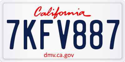 CA license plate 7KFV887