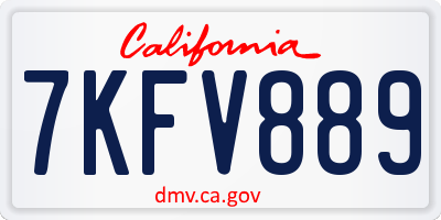 CA license plate 7KFV889