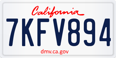 CA license plate 7KFV894