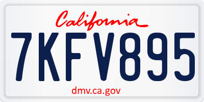 CA license plate 7KFV895