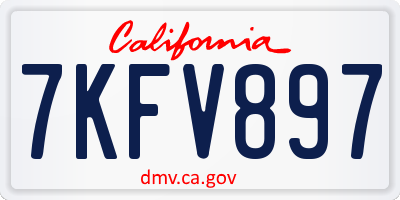 CA license plate 7KFV897