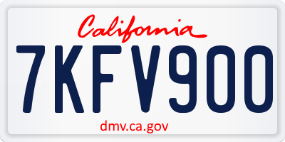 CA license plate 7KFV900