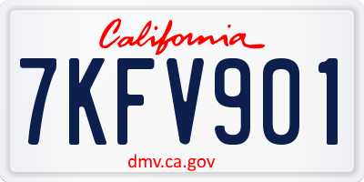 CA license plate 7KFV901