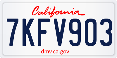 CA license plate 7KFV903