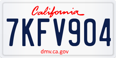 CA license plate 7KFV904