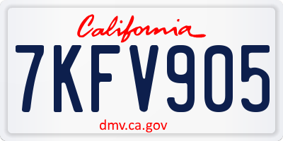 CA license plate 7KFV905