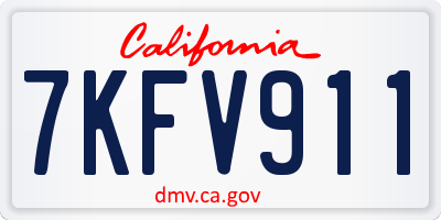 CA license plate 7KFV911