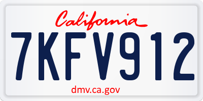 CA license plate 7KFV912
