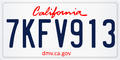 CA license plate 7KFV913