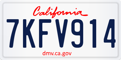 CA license plate 7KFV914