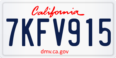 CA license plate 7KFV915