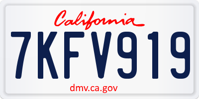CA license plate 7KFV919