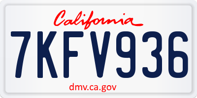 CA license plate 7KFV936