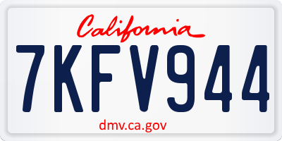 CA license plate 7KFV944