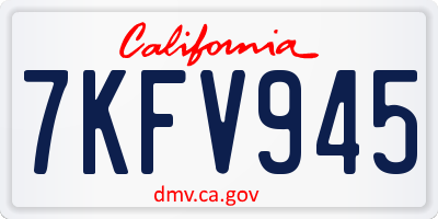 CA license plate 7KFV945