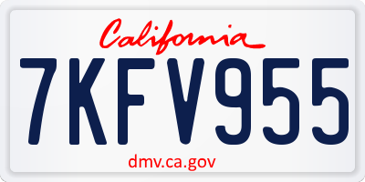 CA license plate 7KFV955