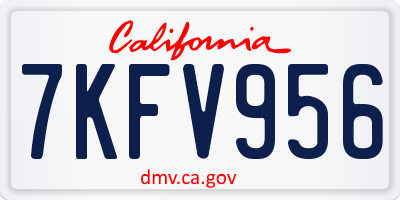 CA license plate 7KFV956