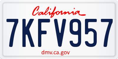 CA license plate 7KFV957