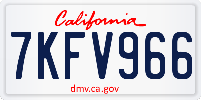 CA license plate 7KFV966