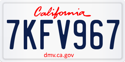 CA license plate 7KFV967