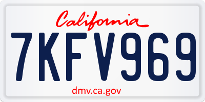 CA license plate 7KFV969