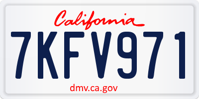 CA license plate 7KFV971