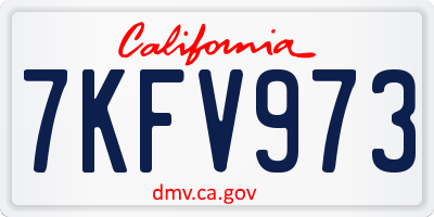 CA license plate 7KFV973