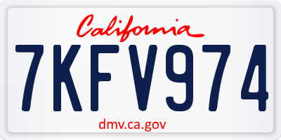 CA license plate 7KFV974