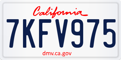CA license plate 7KFV975