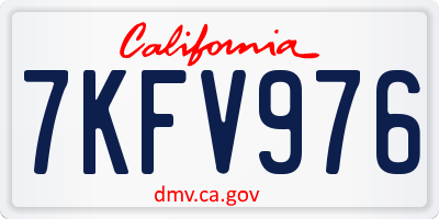 CA license plate 7KFV976