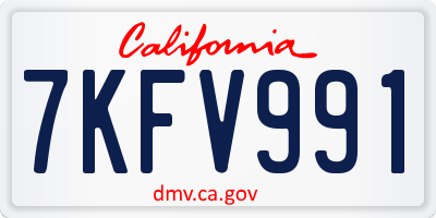CA license plate 7KFV991