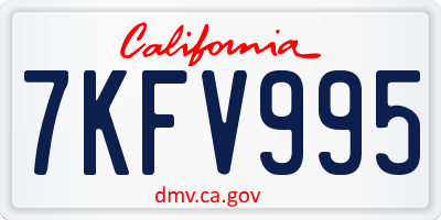 CA license plate 7KFV995