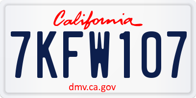 CA license plate 7KFW107