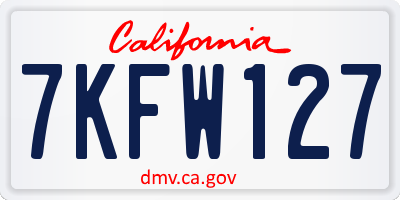 CA license plate 7KFW127