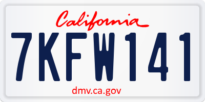 CA license plate 7KFW141
