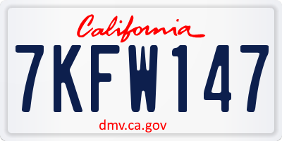 CA license plate 7KFW147