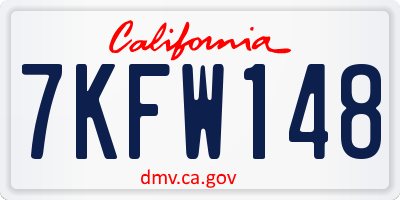 CA license plate 7KFW148