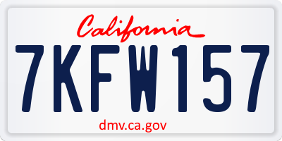 CA license plate 7KFW157