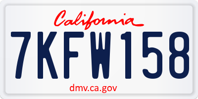 CA license plate 7KFW158