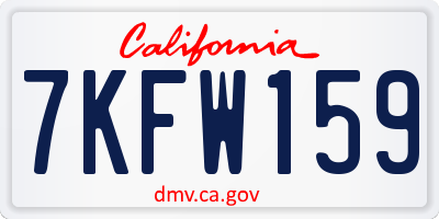 CA license plate 7KFW159