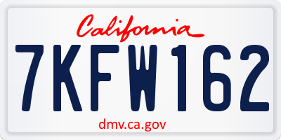 CA license plate 7KFW162