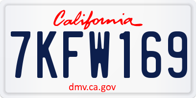 CA license plate 7KFW169