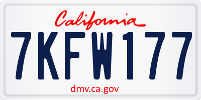 CA license plate 7KFW177